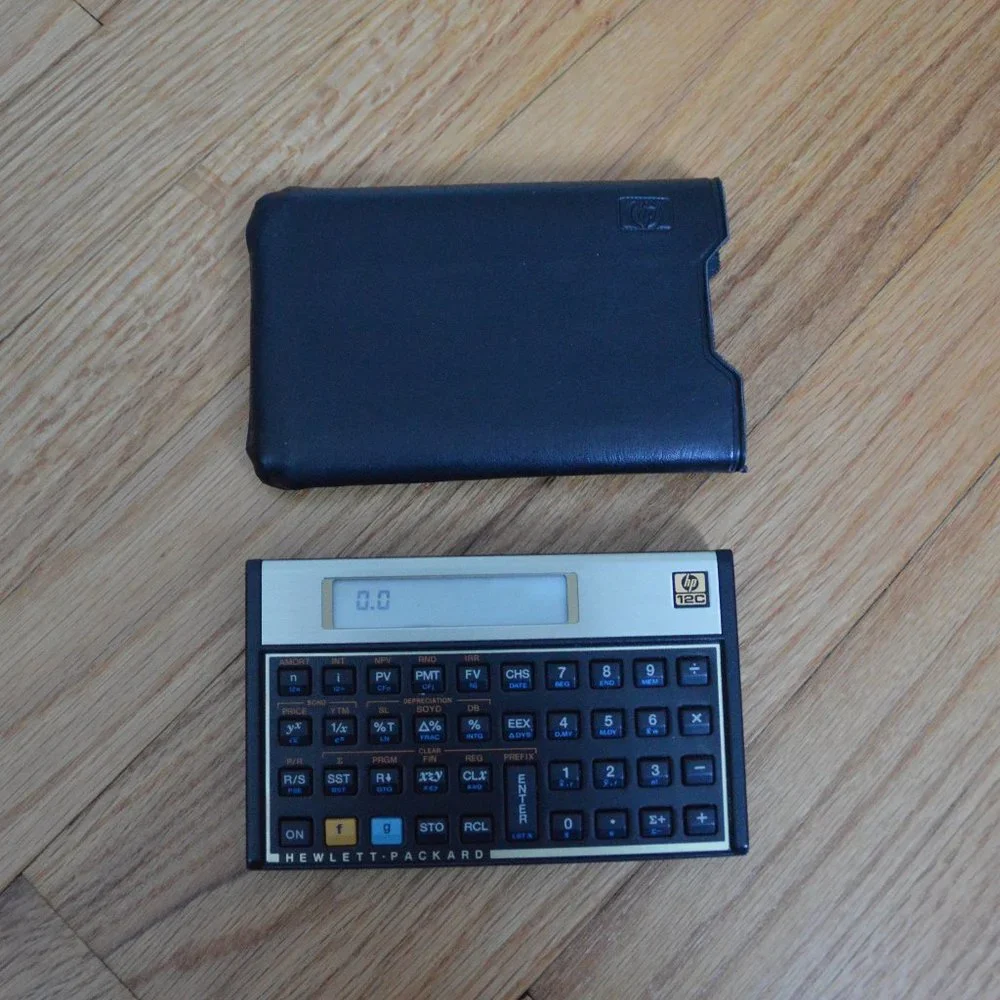 Vintage Hewlett Packard Financial Calculator 12C w/ Case